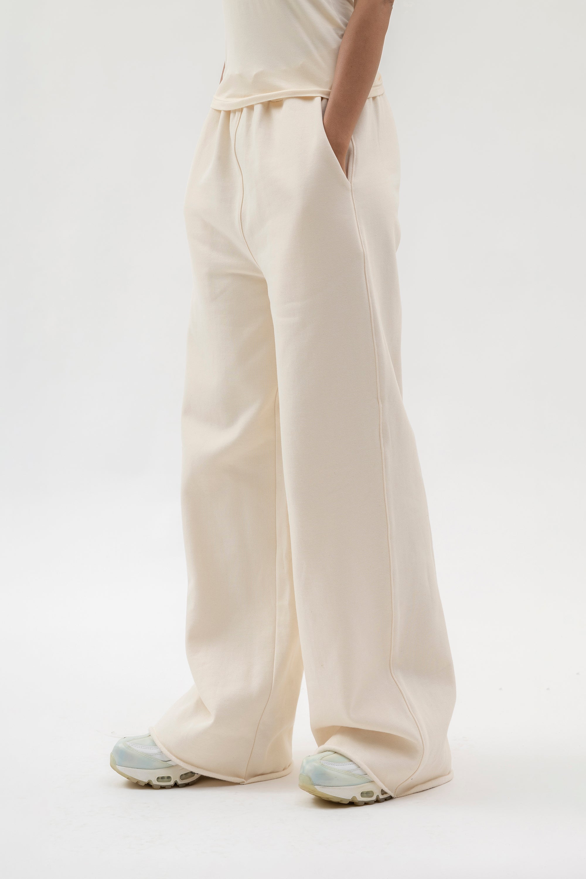 Fashion (1-Navy Blue)Not Transparent White Pants For Women High Waist  Zipper Pocket Big Large Size Long Wide Leg Navy Blue Trousers WEF @ Best  Price Online